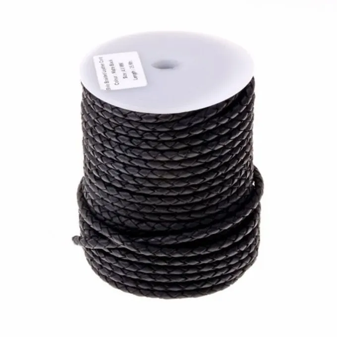 Geflochtenes Lederband Schwarz 5 Mm X 1 M 1 Geflochtenes Lederband Schwarz 5 Mm X 1 M